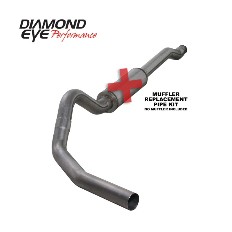 Ford F350 Performance Exhaust - Diamond Eye Performance - Cat Back, Single Rear Exit, Stainless Steel - `03-`07